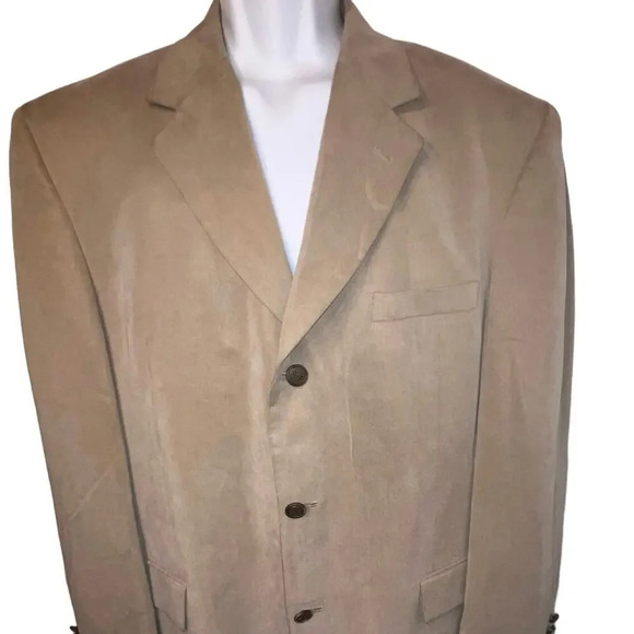 Vintage Today’s Man 42R 100% Tencell Lyocell 3-button tan, linedblazer